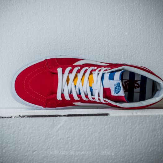 Vans red white and blue deals