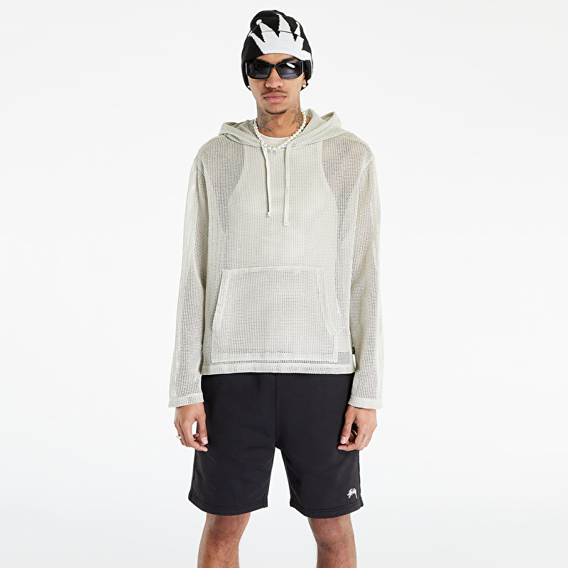 Sweatshirt Stüssy Cotton Mesh Hoodie UNISEX Bone