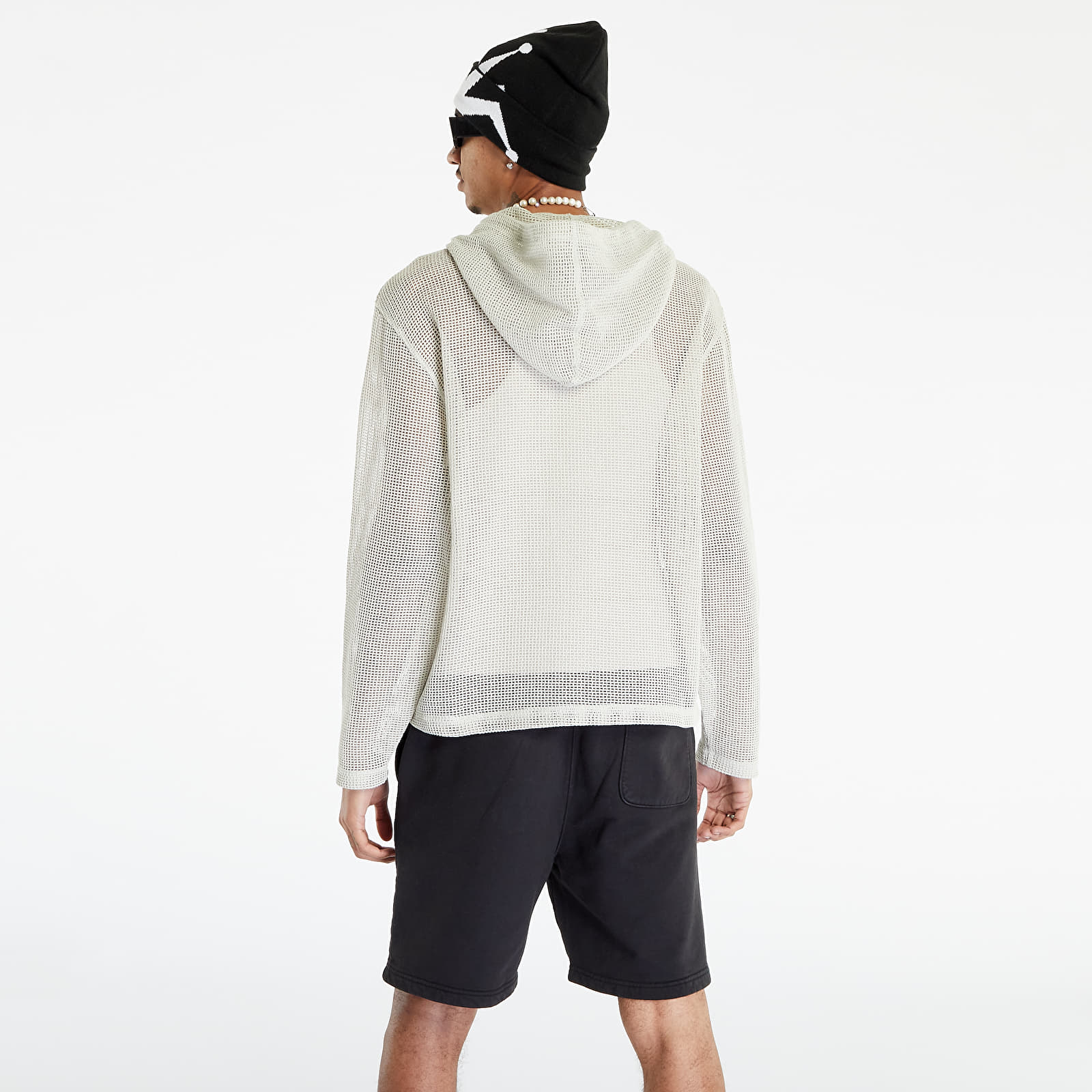 Mikiny Stüssy Cotton Mesh Hoodie UNISEX Bone