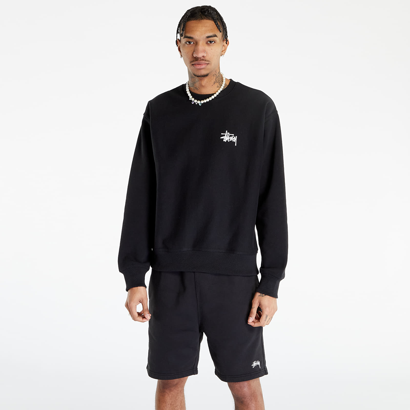 Mikiny Stüssy Basic Stussy Crewneck UNISEX Black