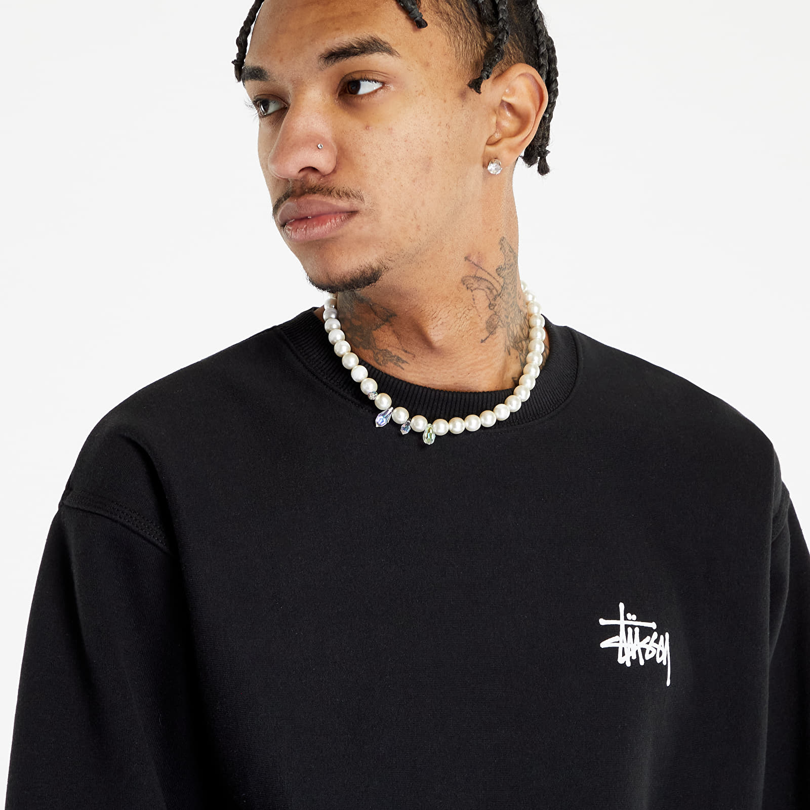 Mikiny Stüssy Basic Stussy Crewneck UNISEX Black