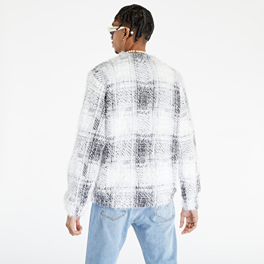 Sueteres Stussy Hairy Plaid Cardigan UNISEX White Grey Black Footshop