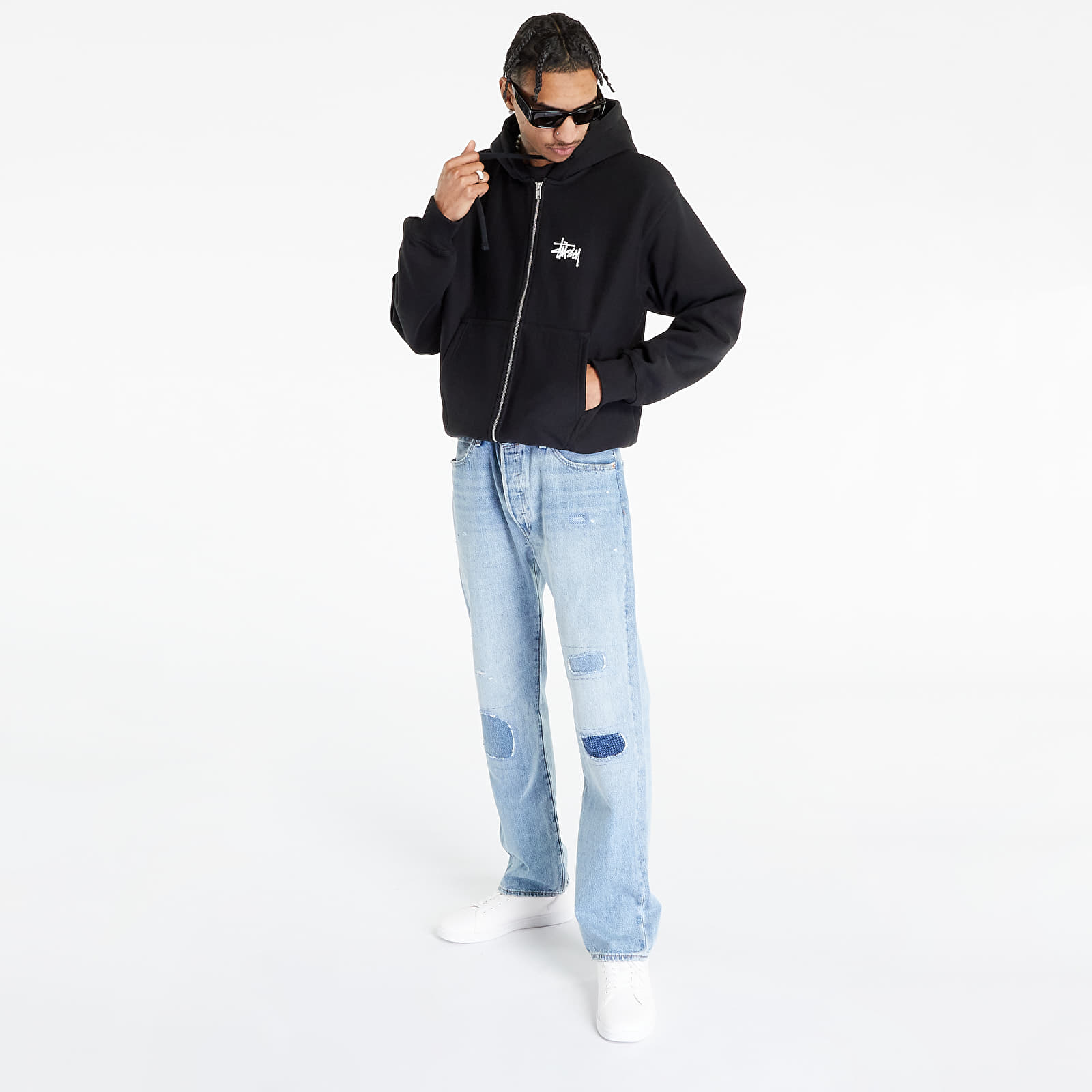 Sweatjacken und Sweatshirts Stüssy Basic Stussy Full-Zip Fleece Hoodie UNISEX Black