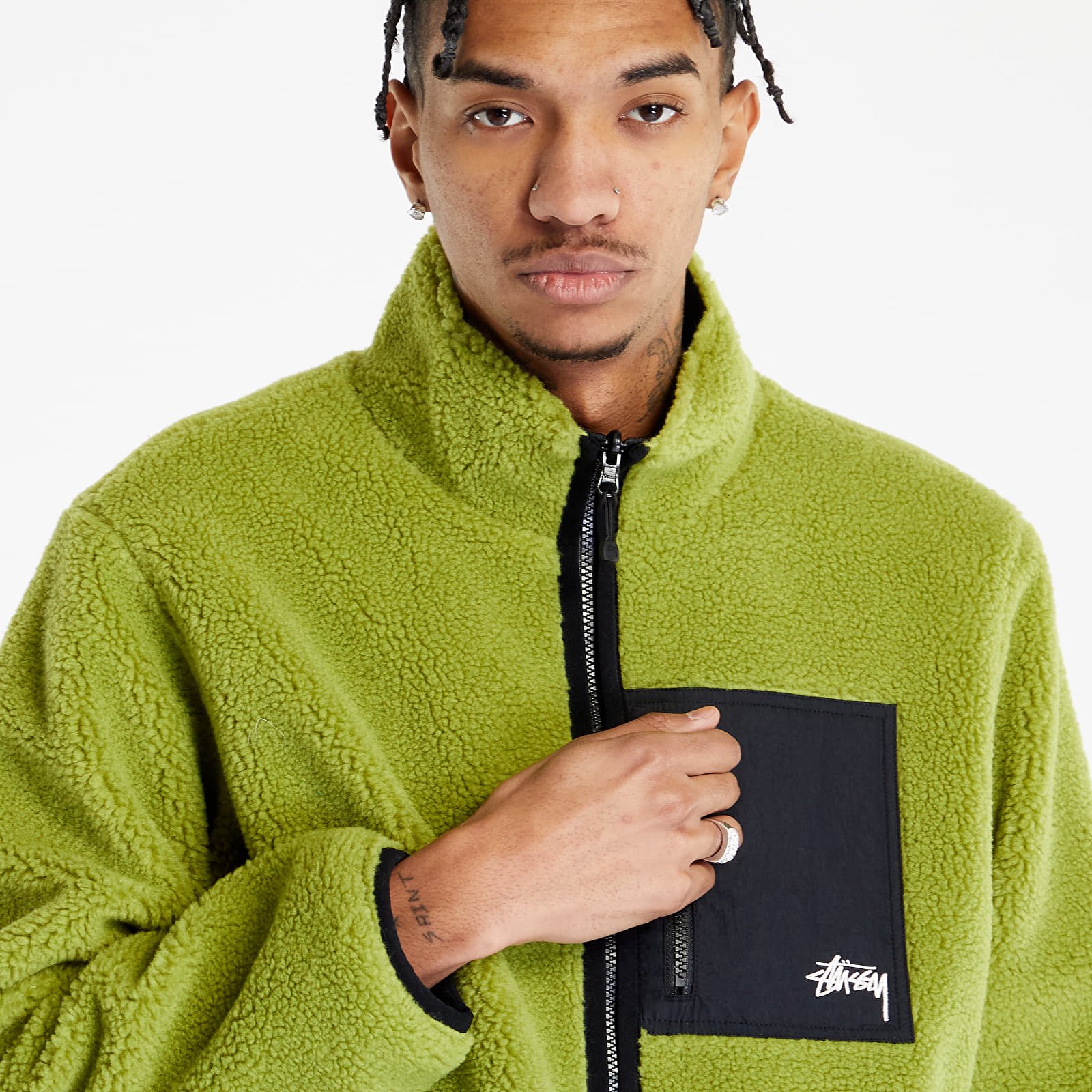 Jackets Stüssy Sherpa Reversible Jacket UNISEX Moss Green/ Black