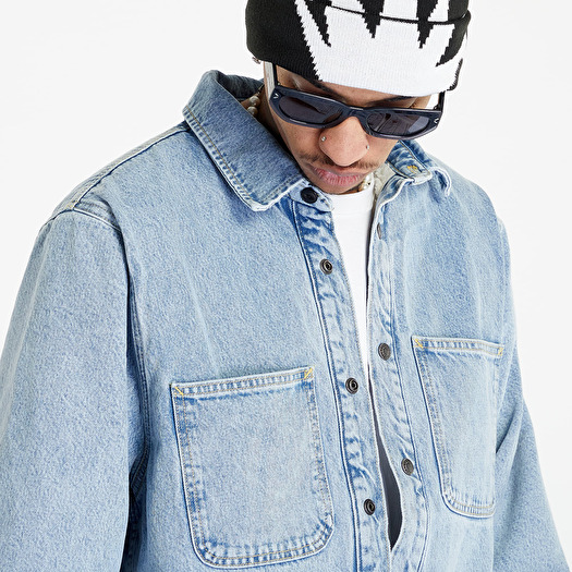 ジャケット・アウター STUSSY Sherpa Lined Work Shirt Stussy Denim Sherpa Work Jacket Dark Navy Men's - SS24 - US