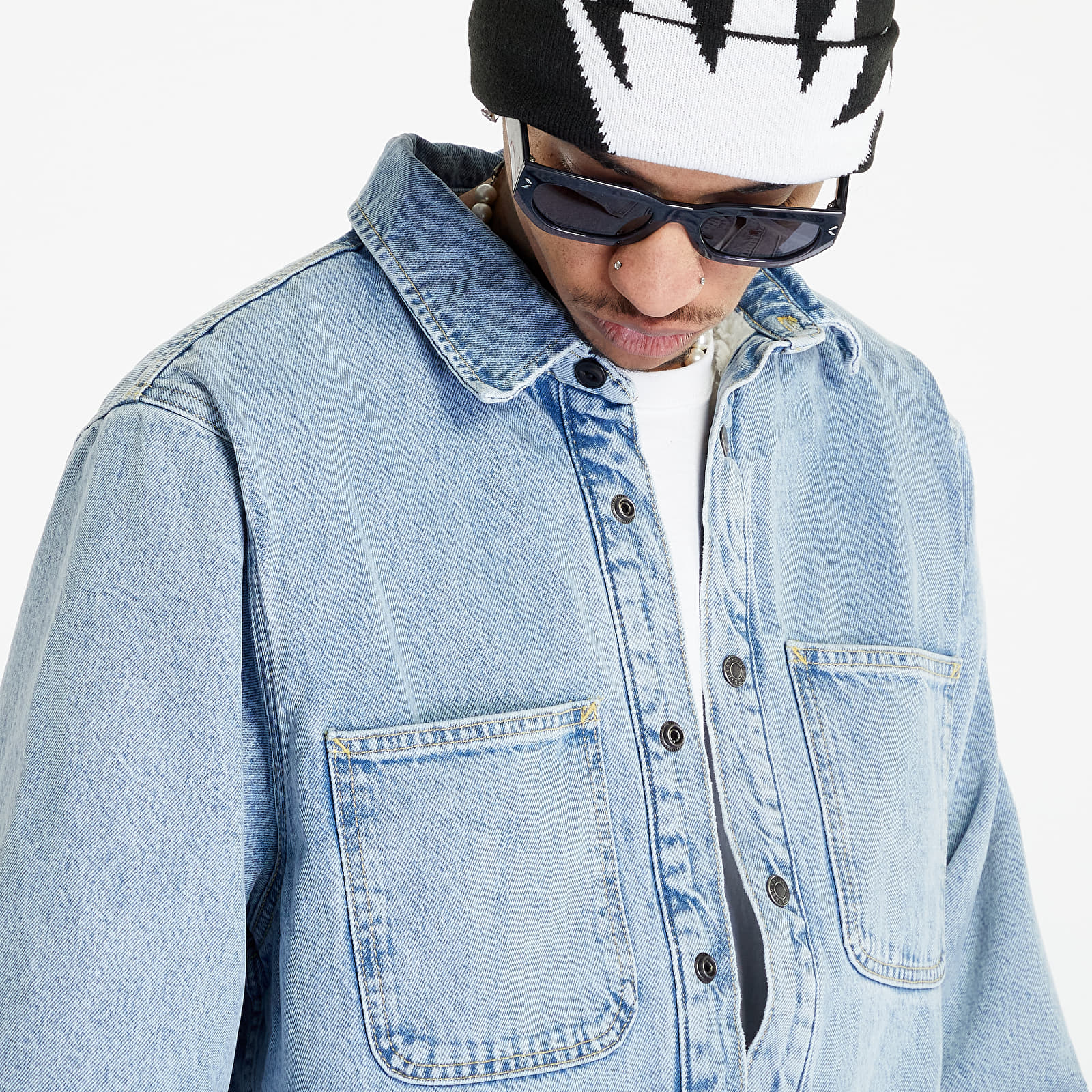 Jackets Stüssy Sherpa Lined Denim Shirt Jacket UNISEX Stone Wash