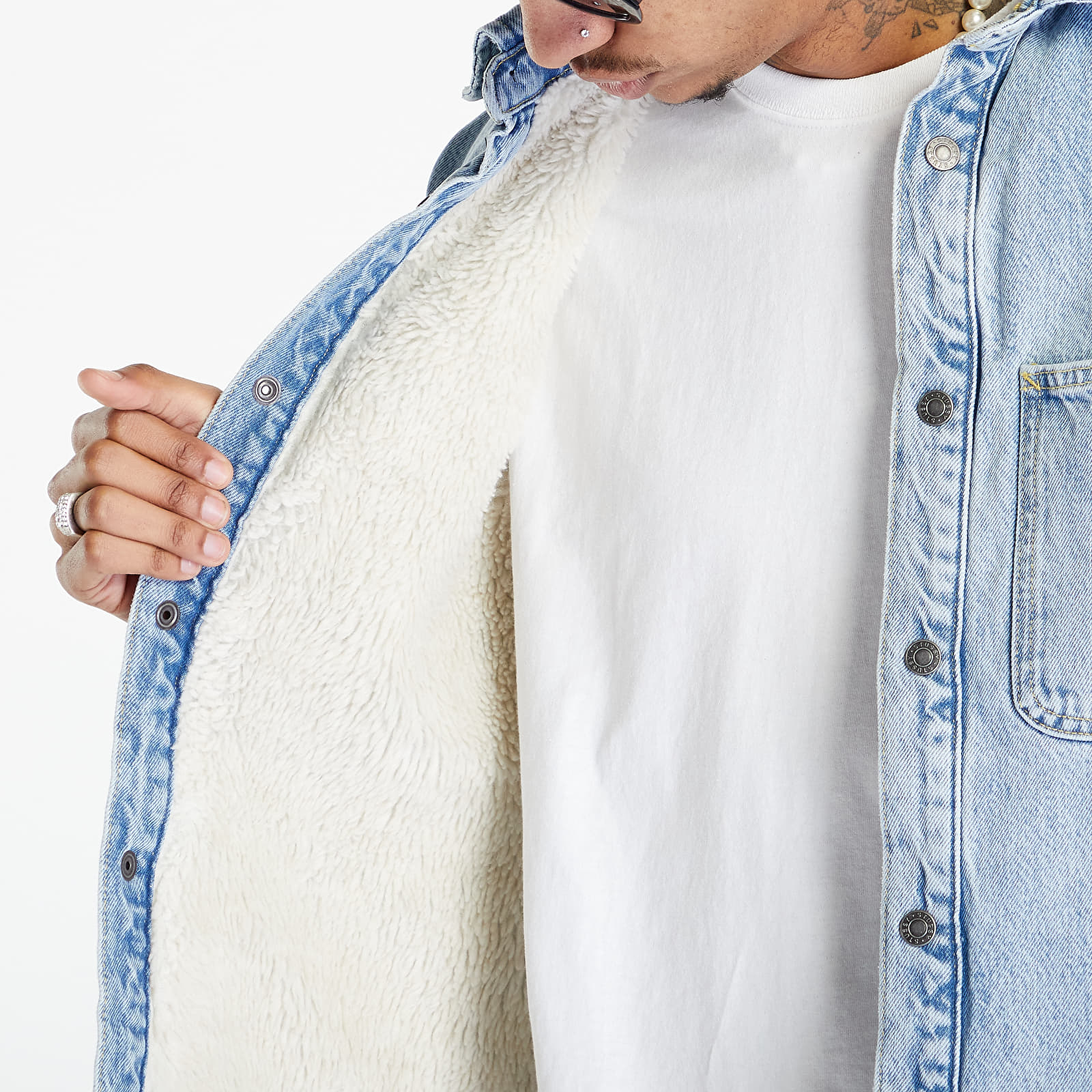 Jackets Stüssy Sherpa Lined Denim Shirt Jacket UNISEX Stone Wash