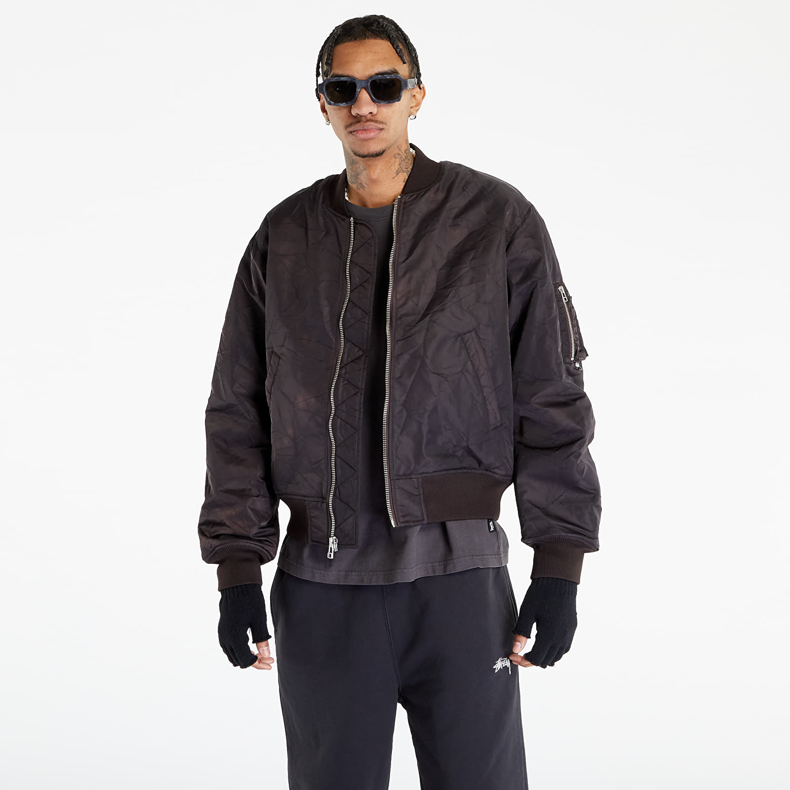 Bomber Jackets Stüssy Dyed Nylon Bomber UNISEX Dark Brown