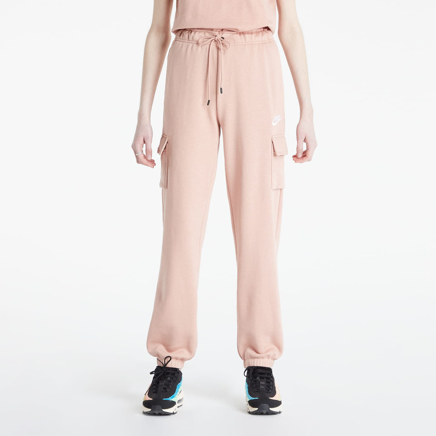 Levně Nike Sportswear Essential Fleece Cargo Pants Pink