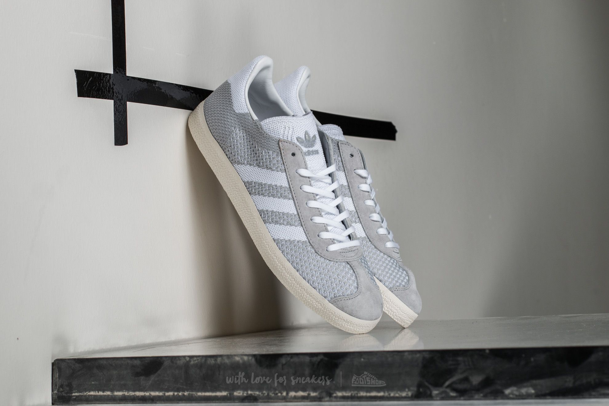 Men's shoes adidas Gazelle Primeknit Clear Onix/ Ftw White/ Core White