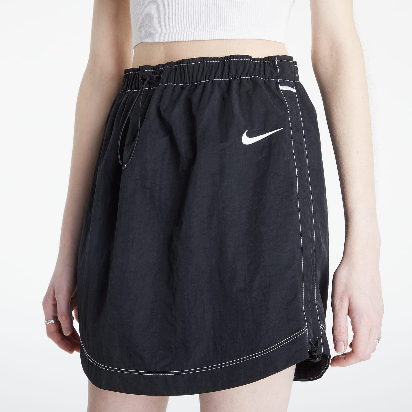 Sukně Nike Sportswear Swoosh Women's Woven High-Rise Skirt Black