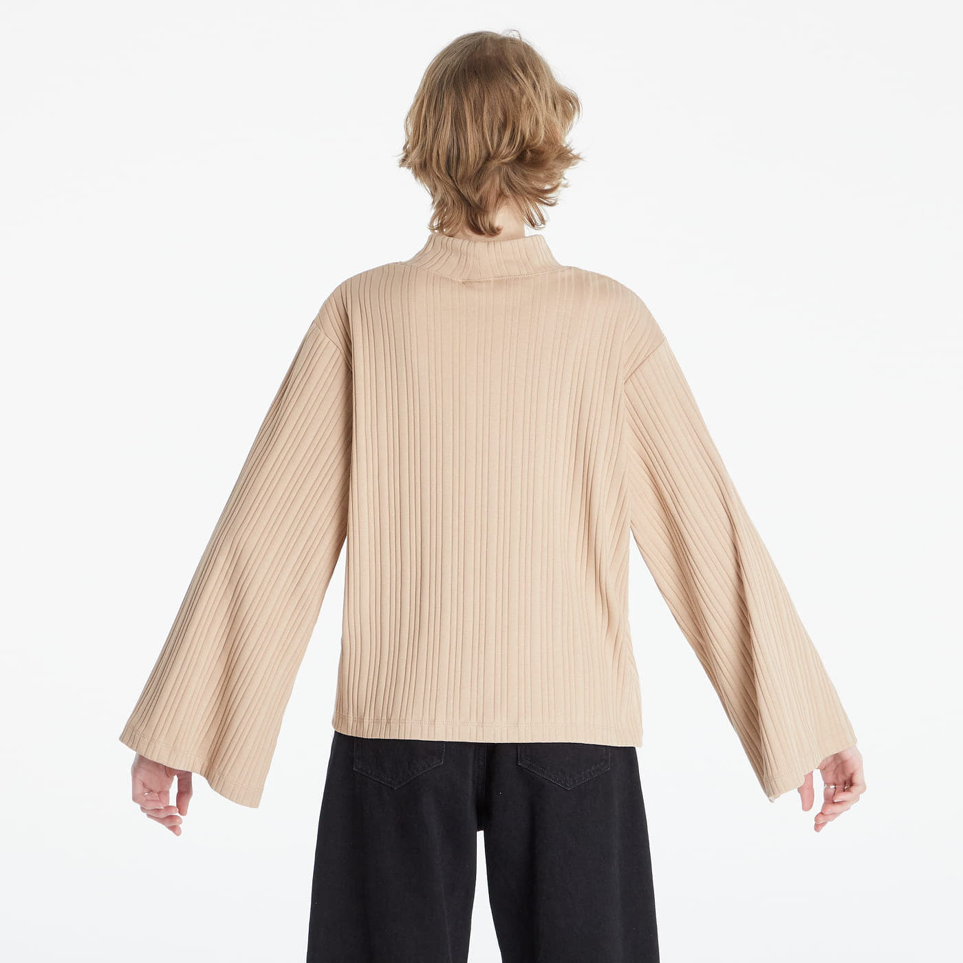 Camisetas Nike NSW Ribbed Jersey Long Sleeve Top Beige