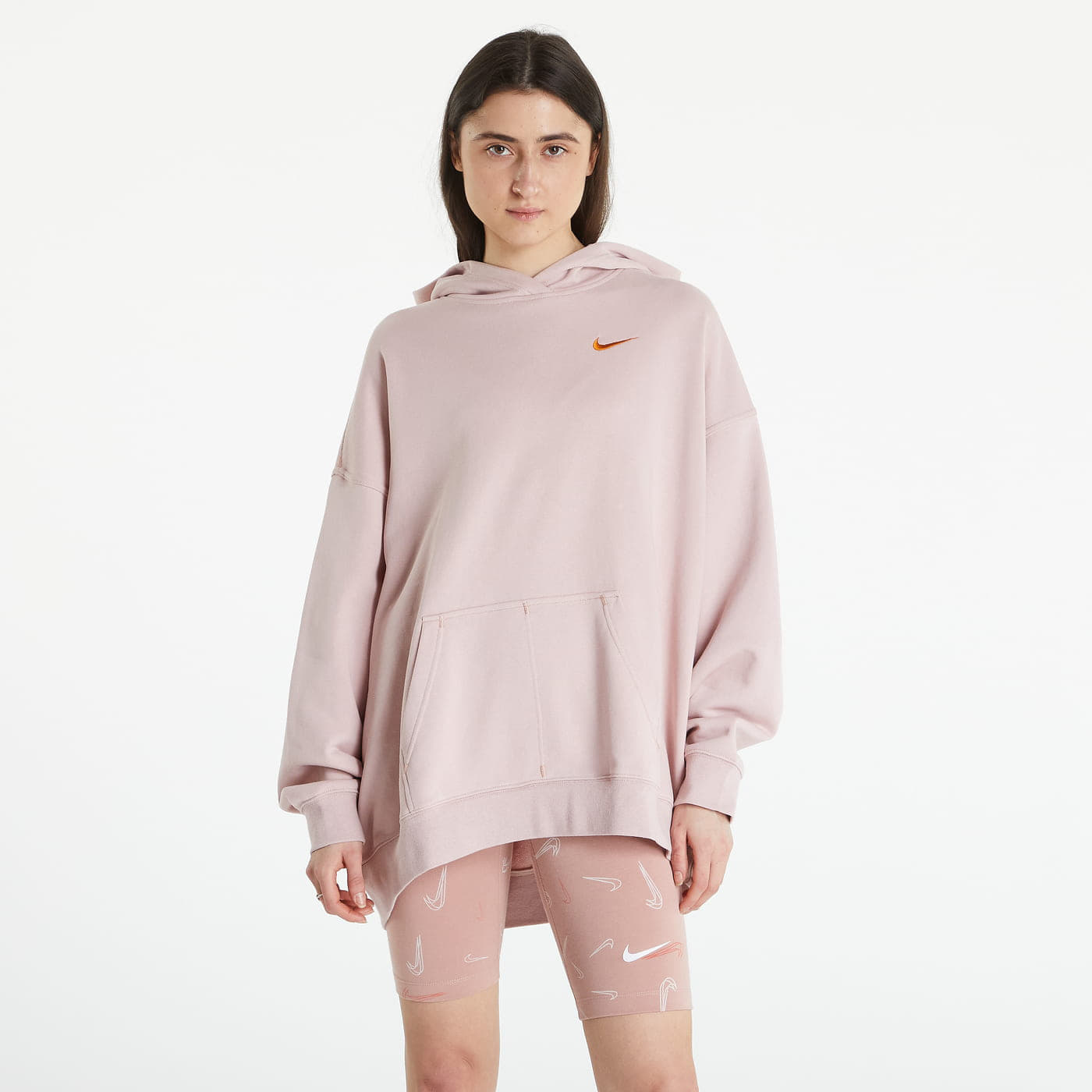 Nike swoosh hoodie pink foam hydrogen blue clearance