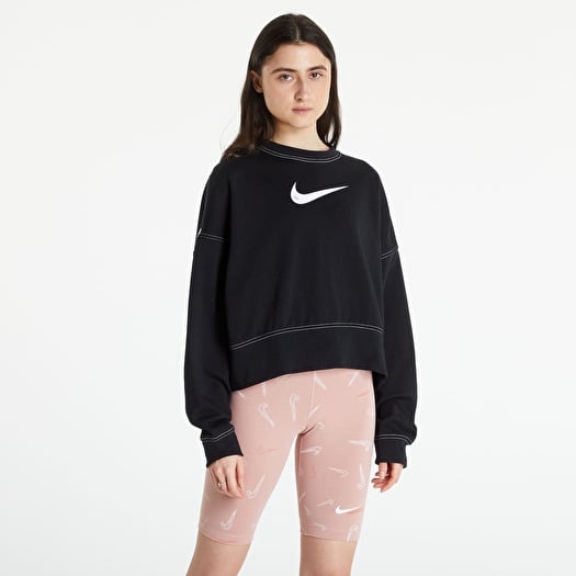 Black nike cropped sweatshirt outlet