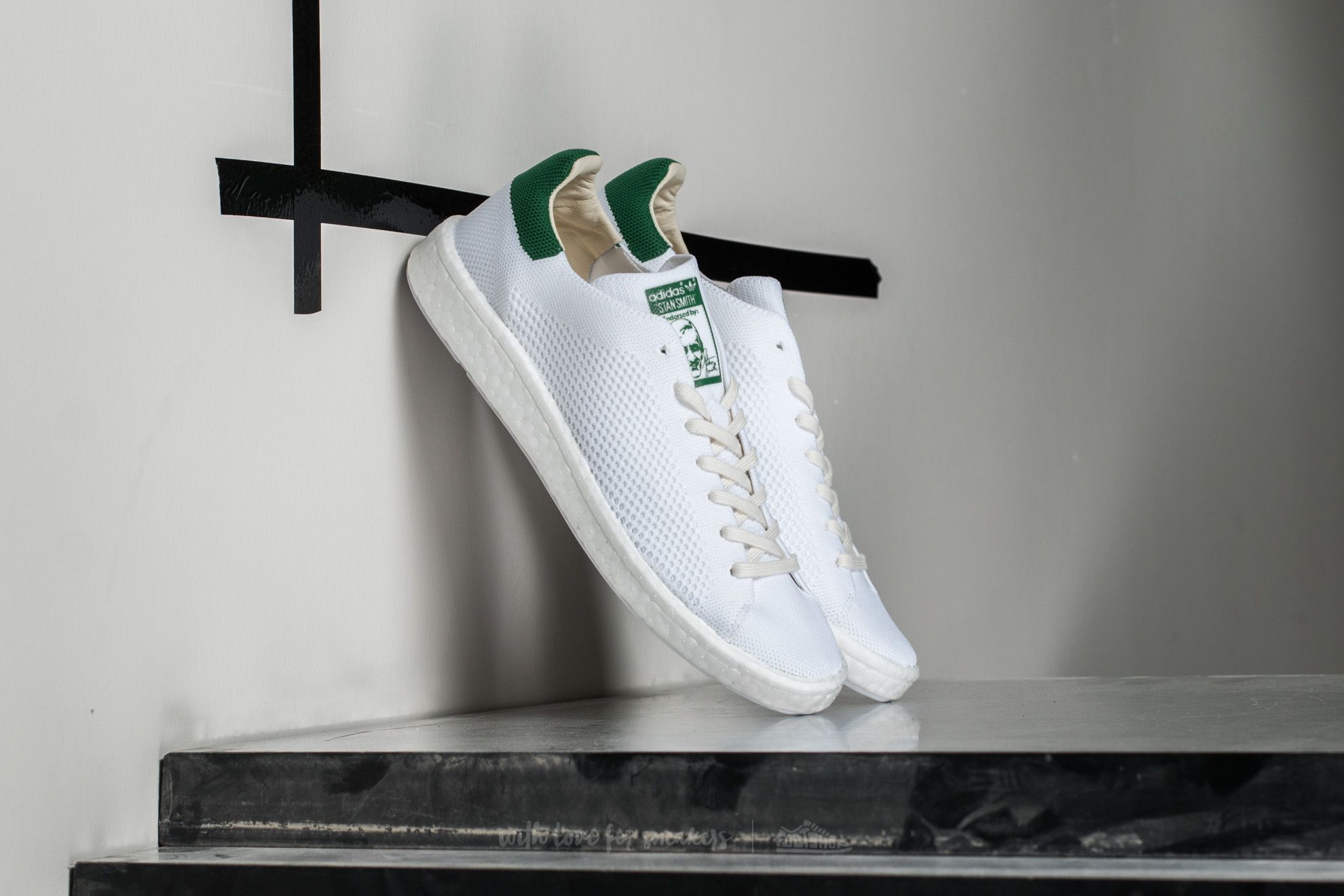Férfi cipők adidas Stan Smith Primeknit Ftw White/ Ftw White/ Green
