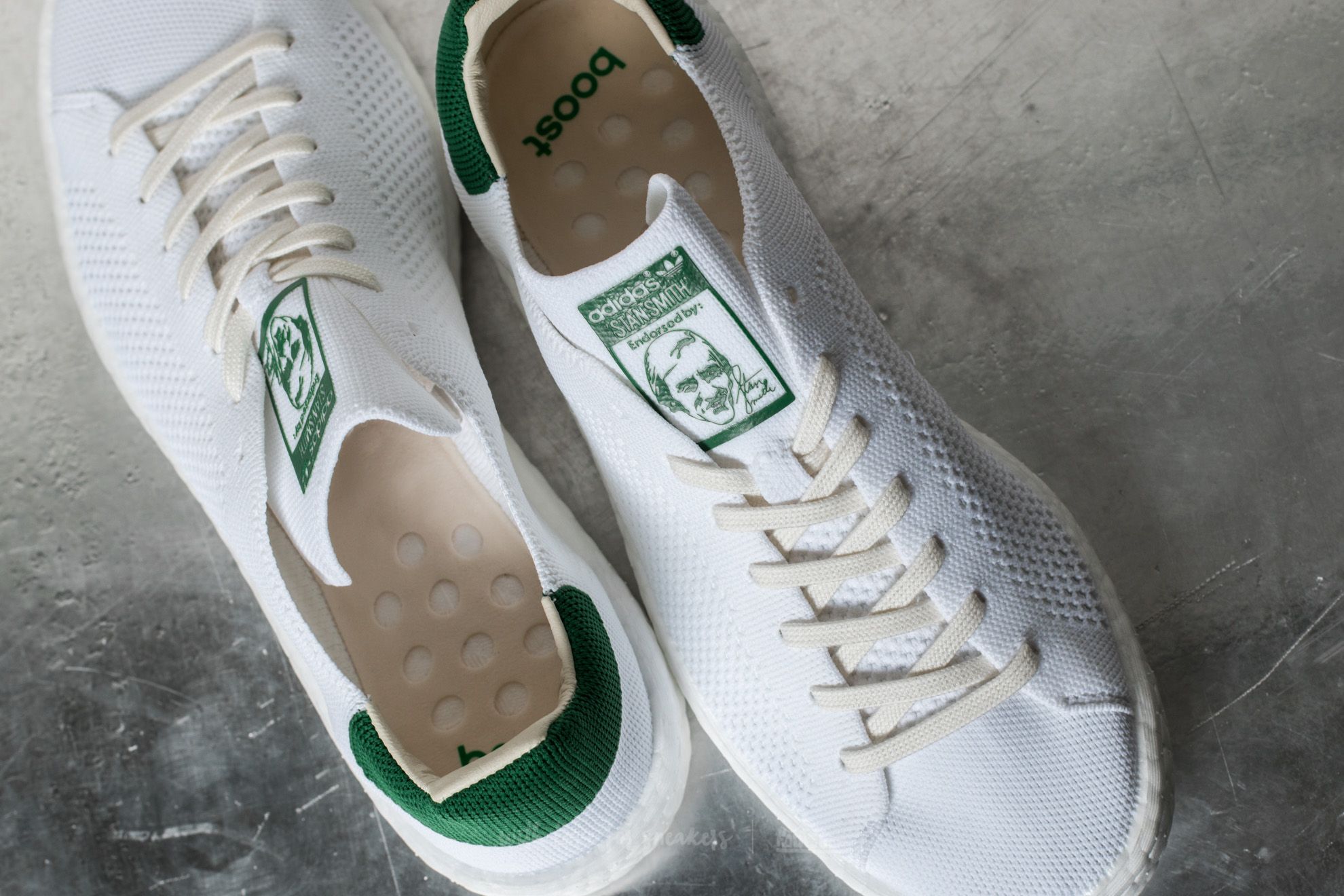 Adidas stan smith boost primeknit white green hotsell