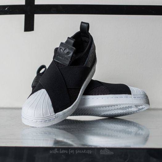 Adidas black and white superstar slip on w sneakers shop
