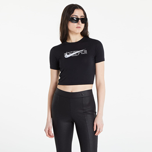 Tričko Nike NSW Oversized Slim Crop Tee Black