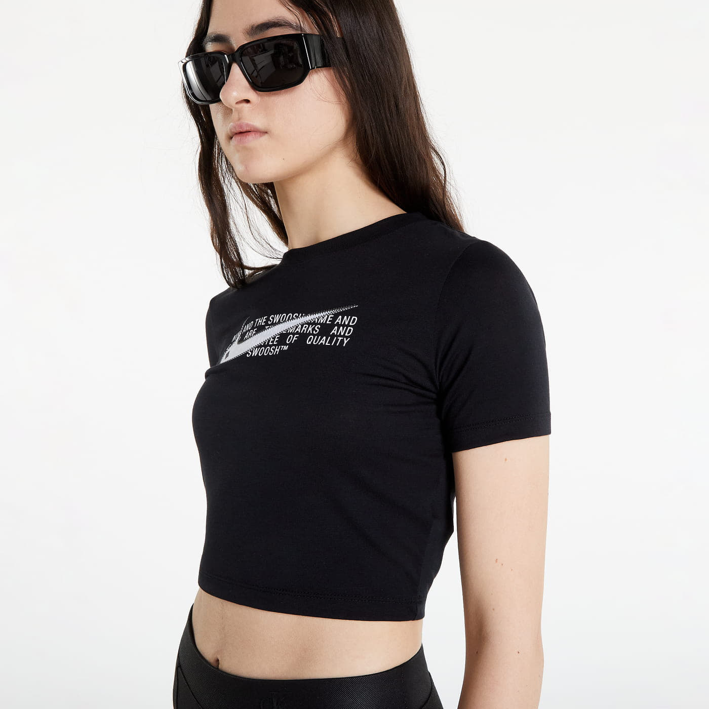Koszulki Nike NSW Oversized Slim Crop Tee Black