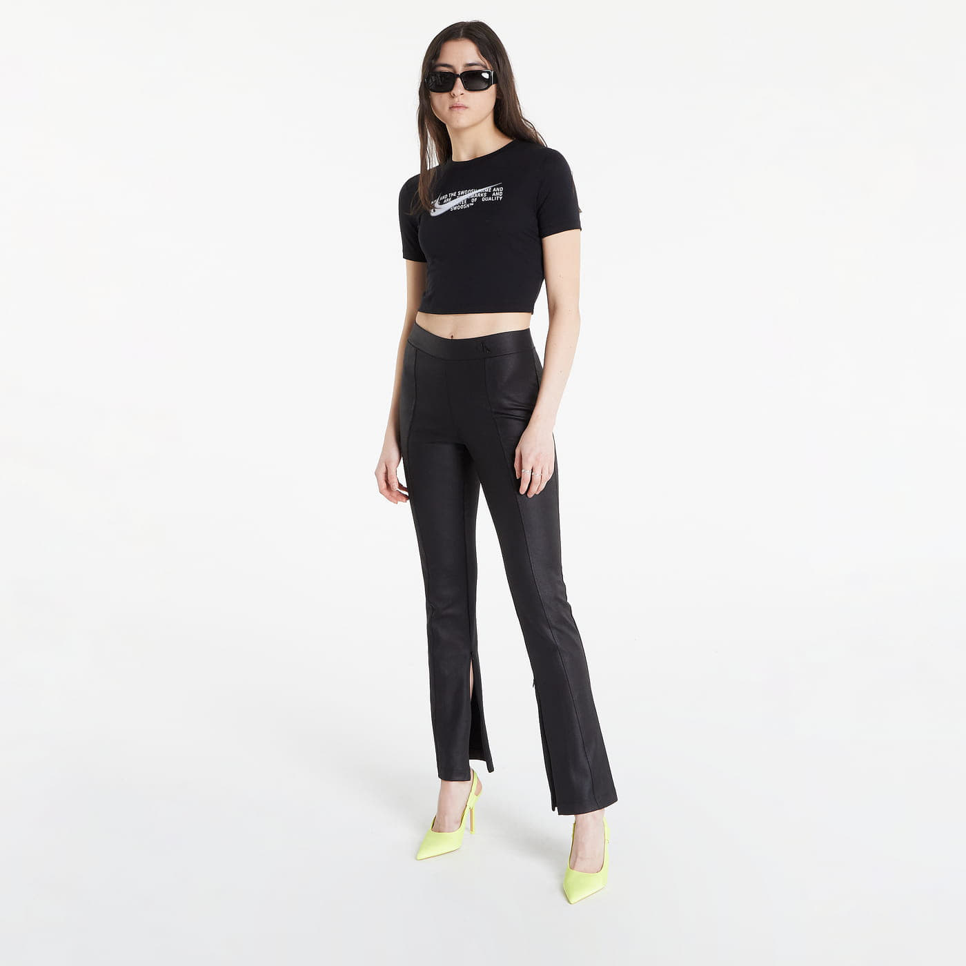 Koszulki Nike NSW Oversized Slim Crop Tee Black