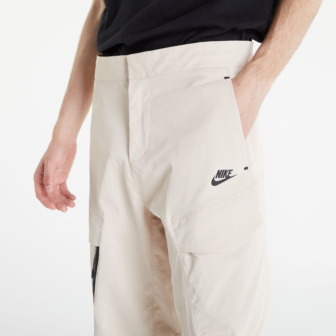 Džíny a kalhoty Nike NSW Te Woven Unlined Utility Pants Sanddrift/ Black