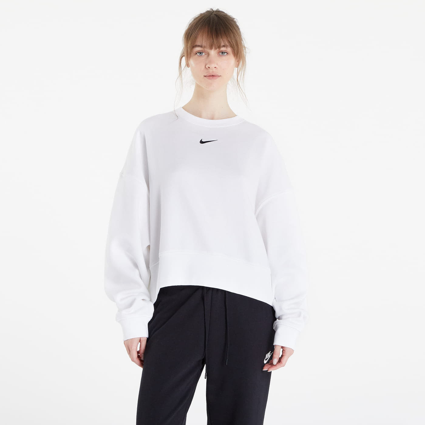 Levně Nike NSW Essential Clctn Fleece Oversized Crew White/ Black