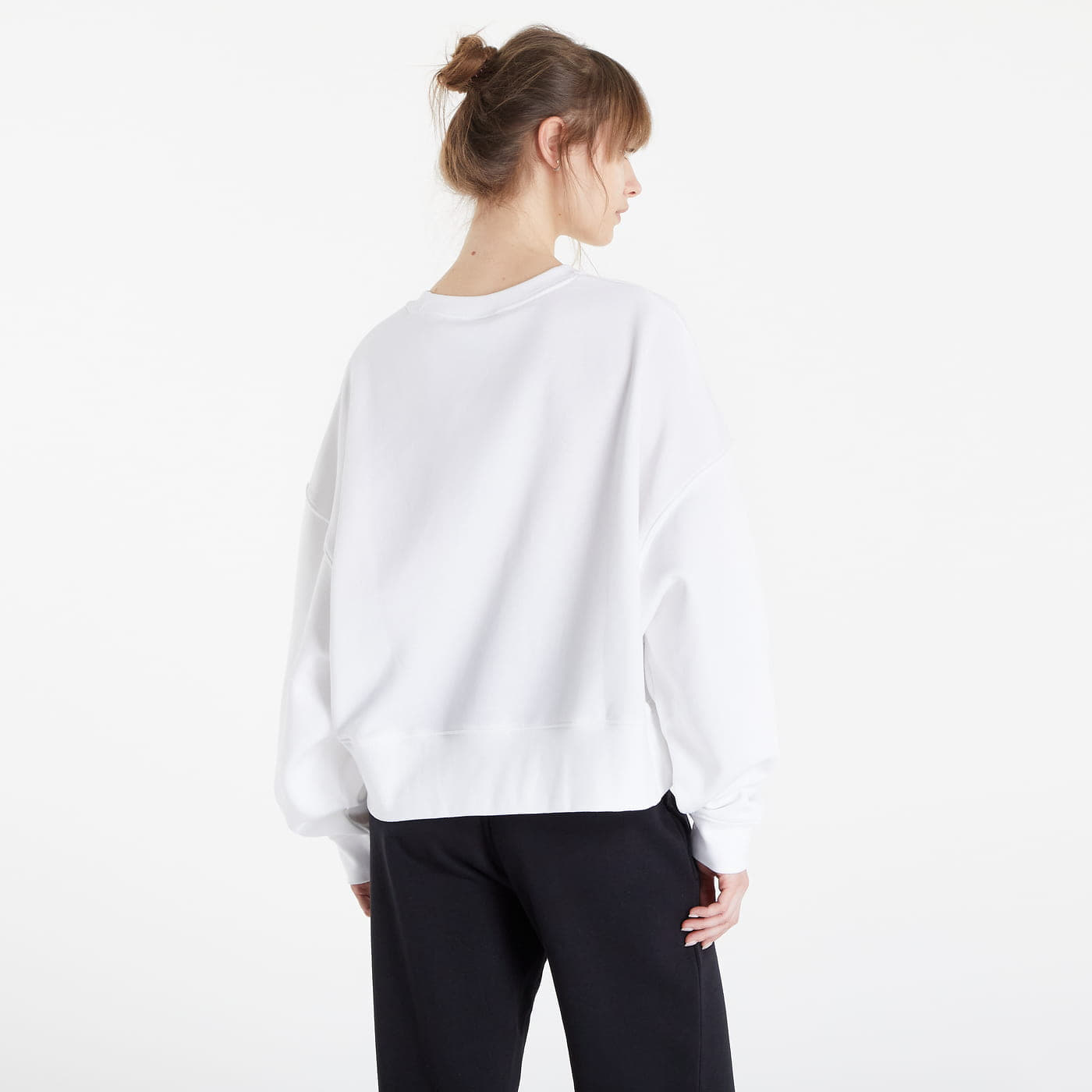 Mikiny a svetre Nike NSW Essential Clctn Fleece Oversized Crew White/ Black