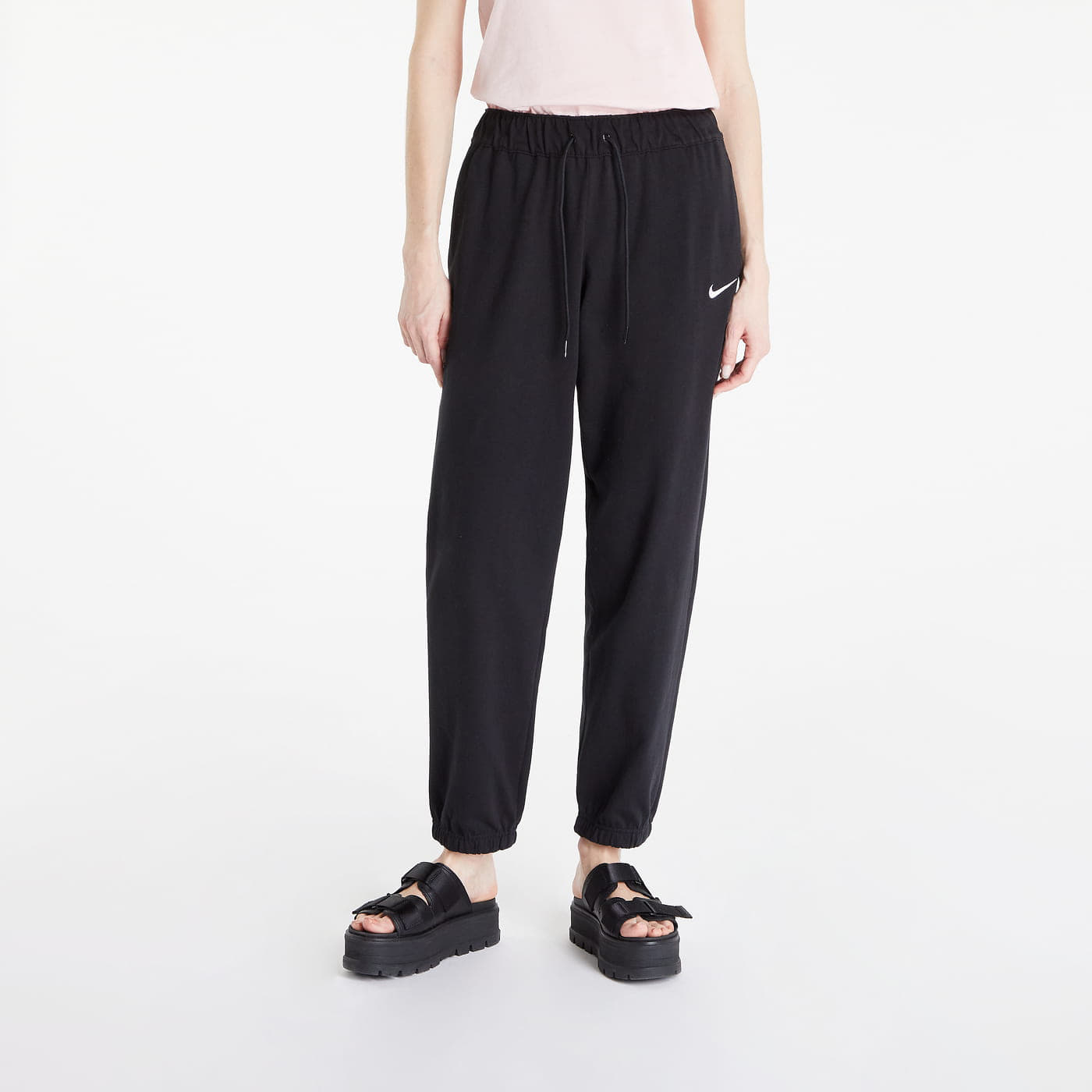 Treninguri Nike NSW Jersey Easy Joggers Black/ White