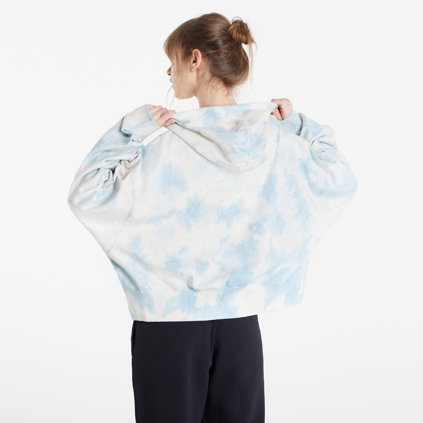 Felpe Nike NSW Wash Over-Oversized Jersey Hoodie Worn Blue/ White