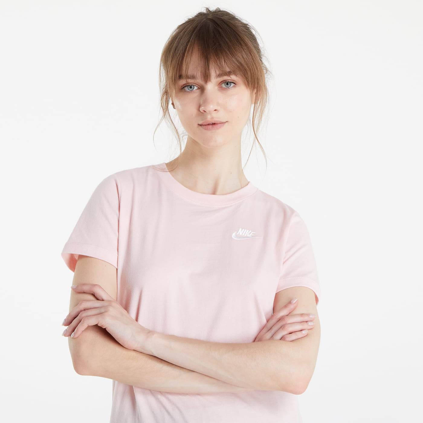 White pink nike shirt best sale