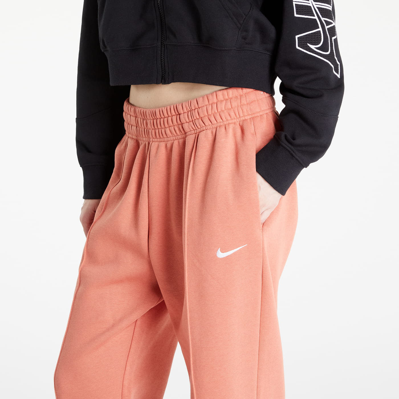 Melegítő Nike NSW Essential Clctn Fleece Medium-Rise Pants Madder Root/ White