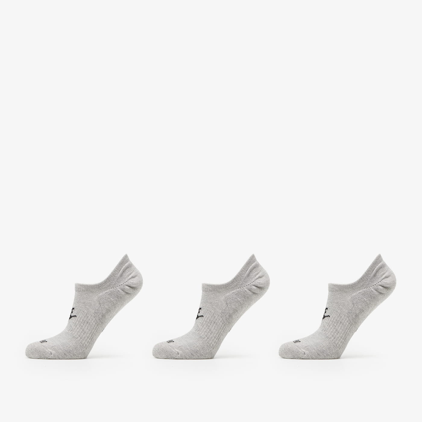 Sukat Nike Everyday Plus Cushioned Footie 3-Pack Socks Dark Grey Heather/ Black