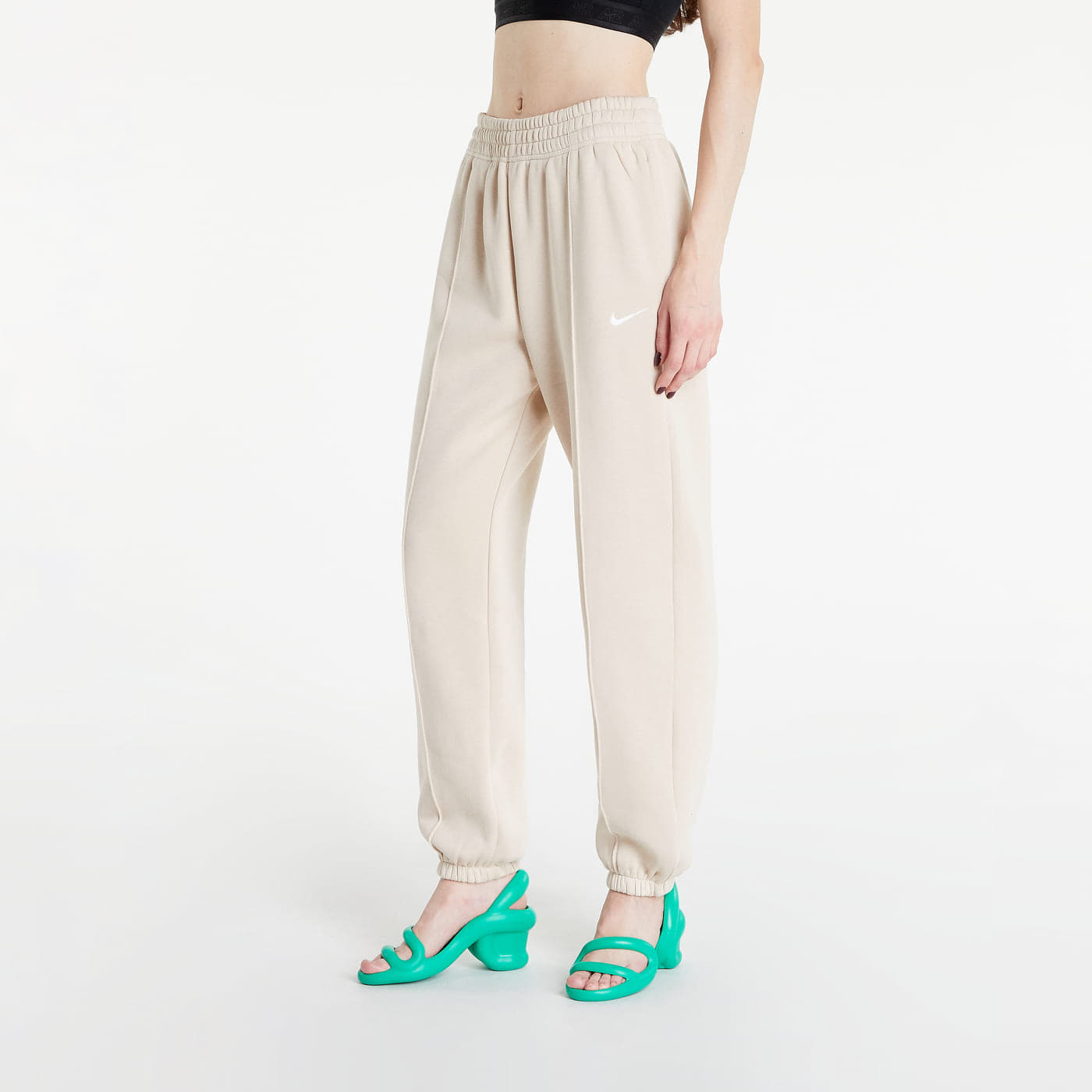 Pantaloni della tuta  Nike NSW Essential Clctn Fleece Medium-Rise Pants Sanddrift/ White