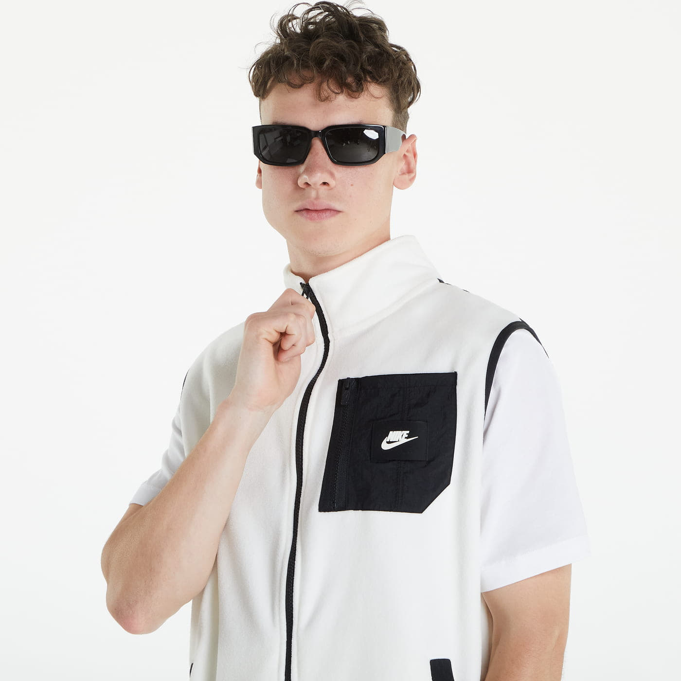 Vests Nike NSW THERMA-FIT Polar Fleece Vest Sail/ Black