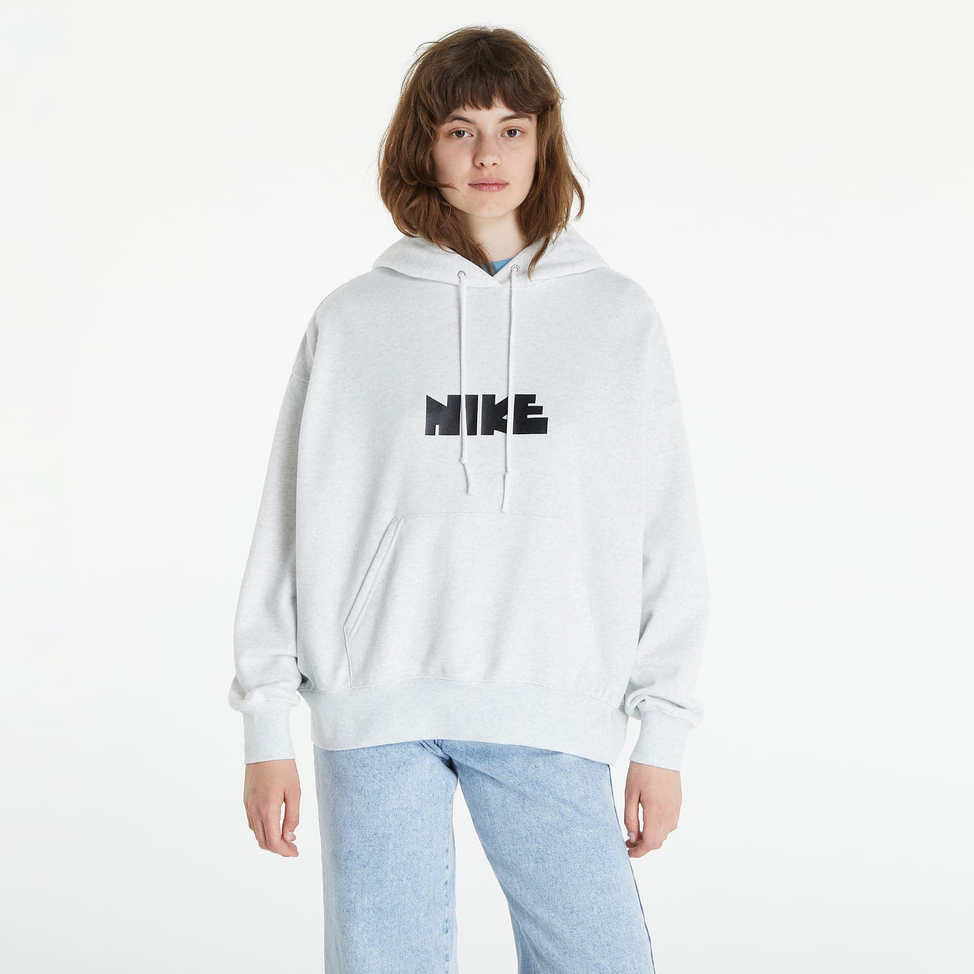 Nike - nsw circa fleece hoodie photon dust/ htr/ white/ black