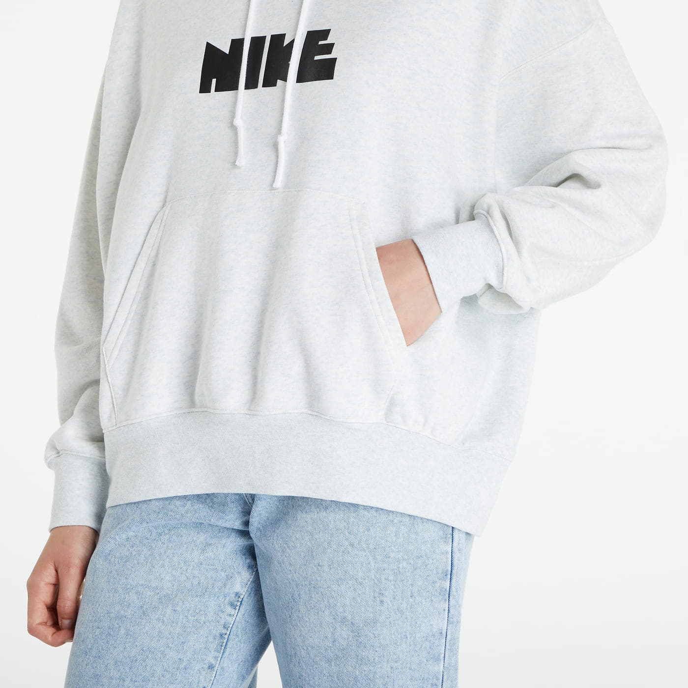 Kapucnis pulóverek és pulcsik Nike NSW Circa Fleece Hoodie Photon Dust/ Htr/ White/ Black