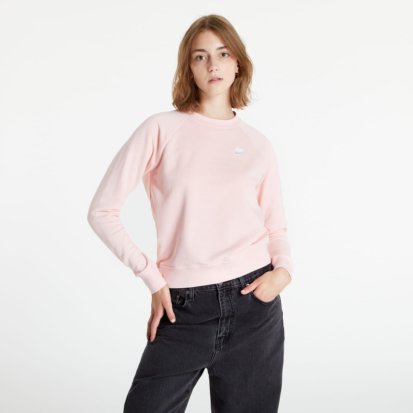 Hanorace Nike NSW Essential Fleece Crew Atmosphere/ White
