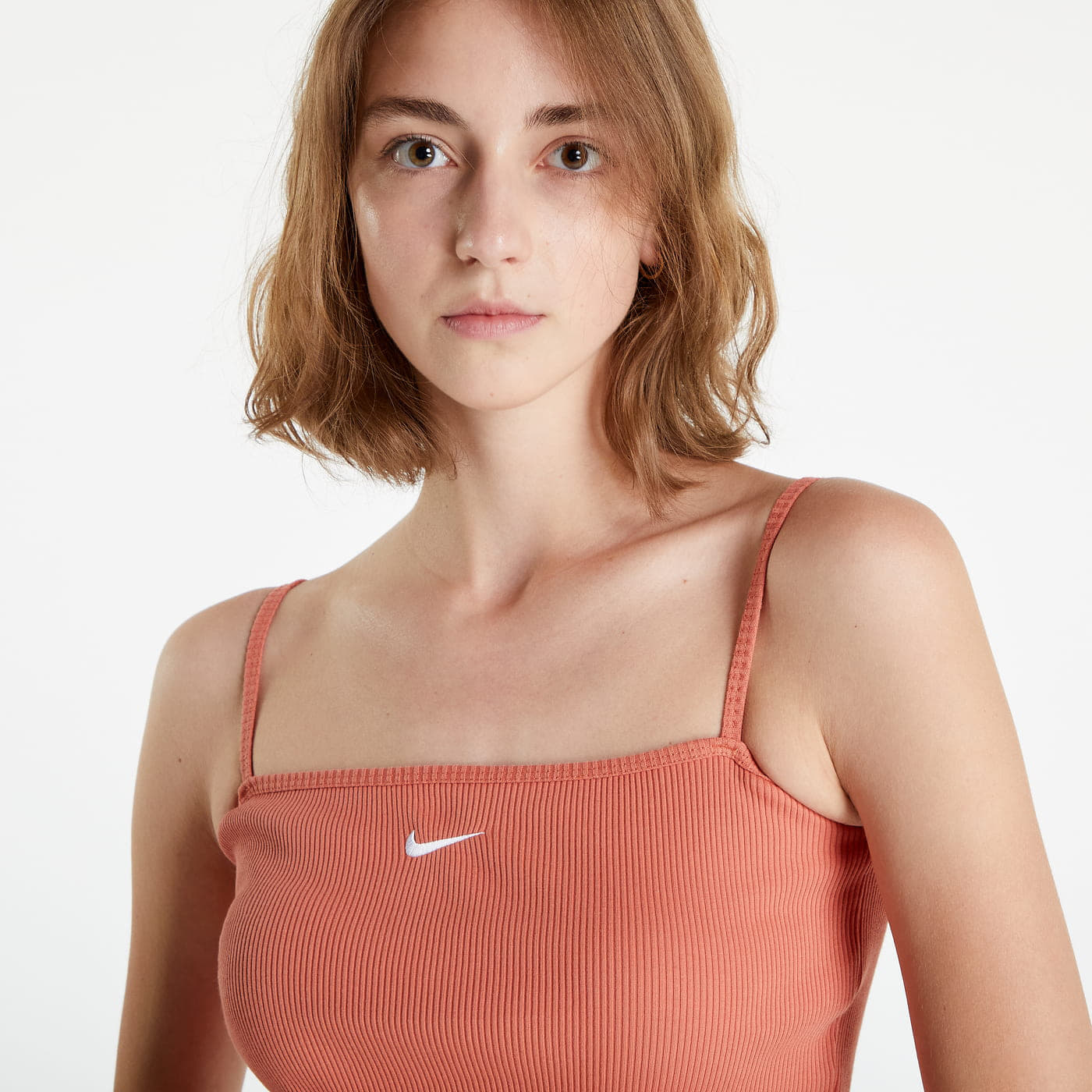Tops Nike NSW Essential Ribbed Crop Top Madder Root/ White