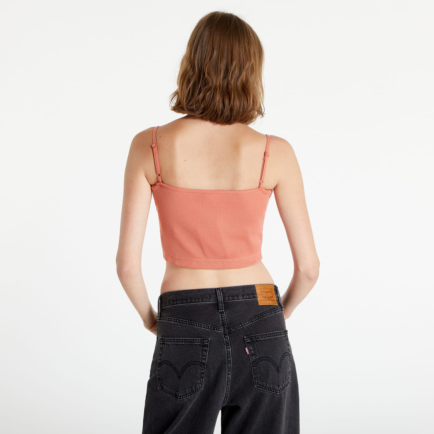 Tops Nike NSW Essential Ribbed Crop Top Madder Root/ White