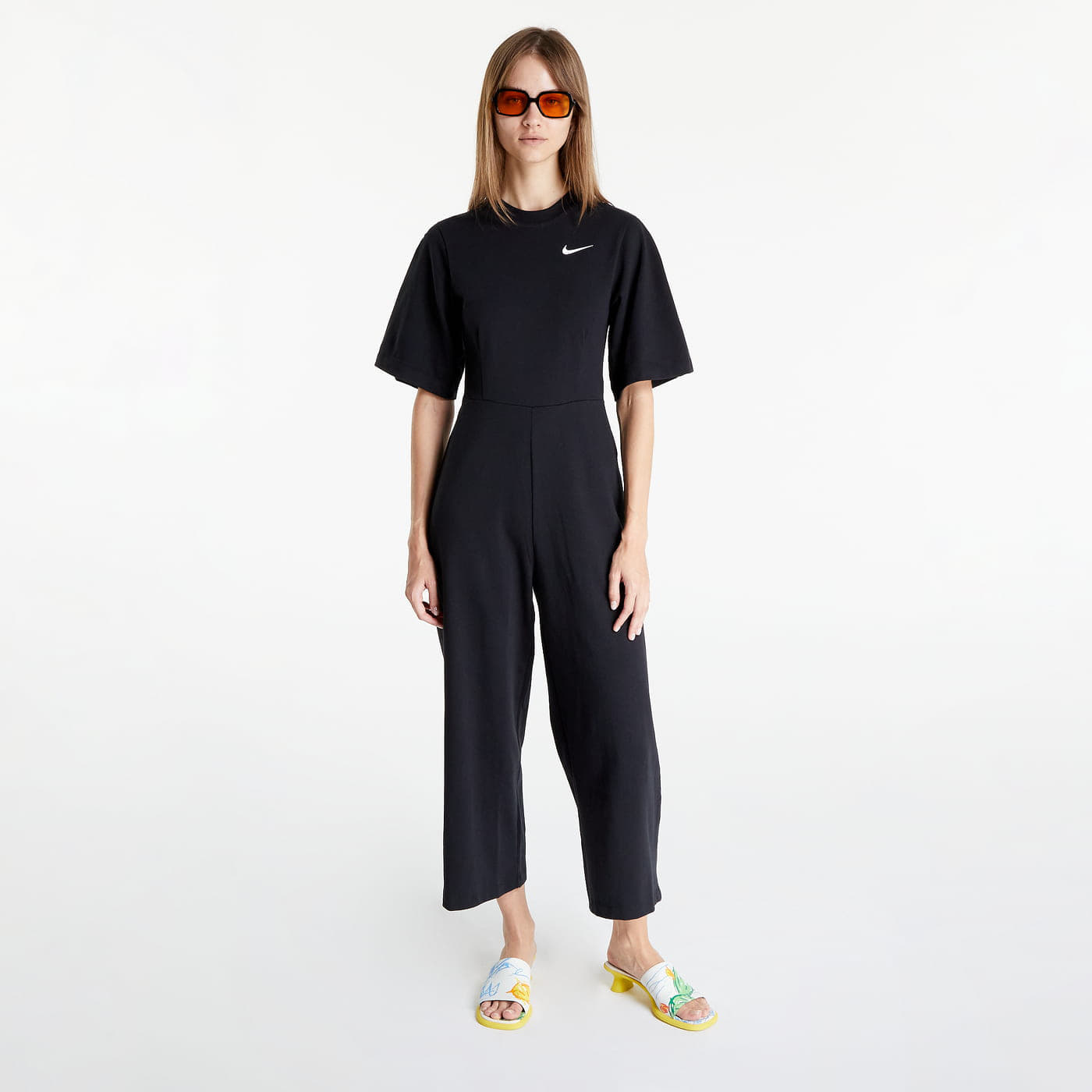 Women's Clothing Nike NSW Jersey Jumpsuit Black/ White