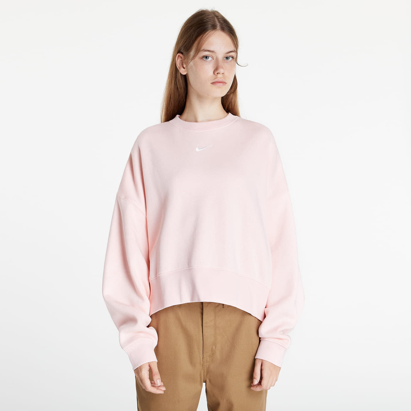 Φούτερ Nike NSW Essential Clctn Fleece Oversized Crew Atmosphere/ White