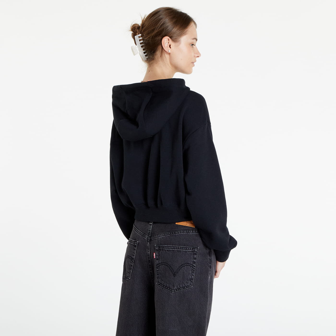 Sweatjacken und Sweatshirts Nike Sportswear Club Fleece Oversized Crop Graphic Hoodie Black