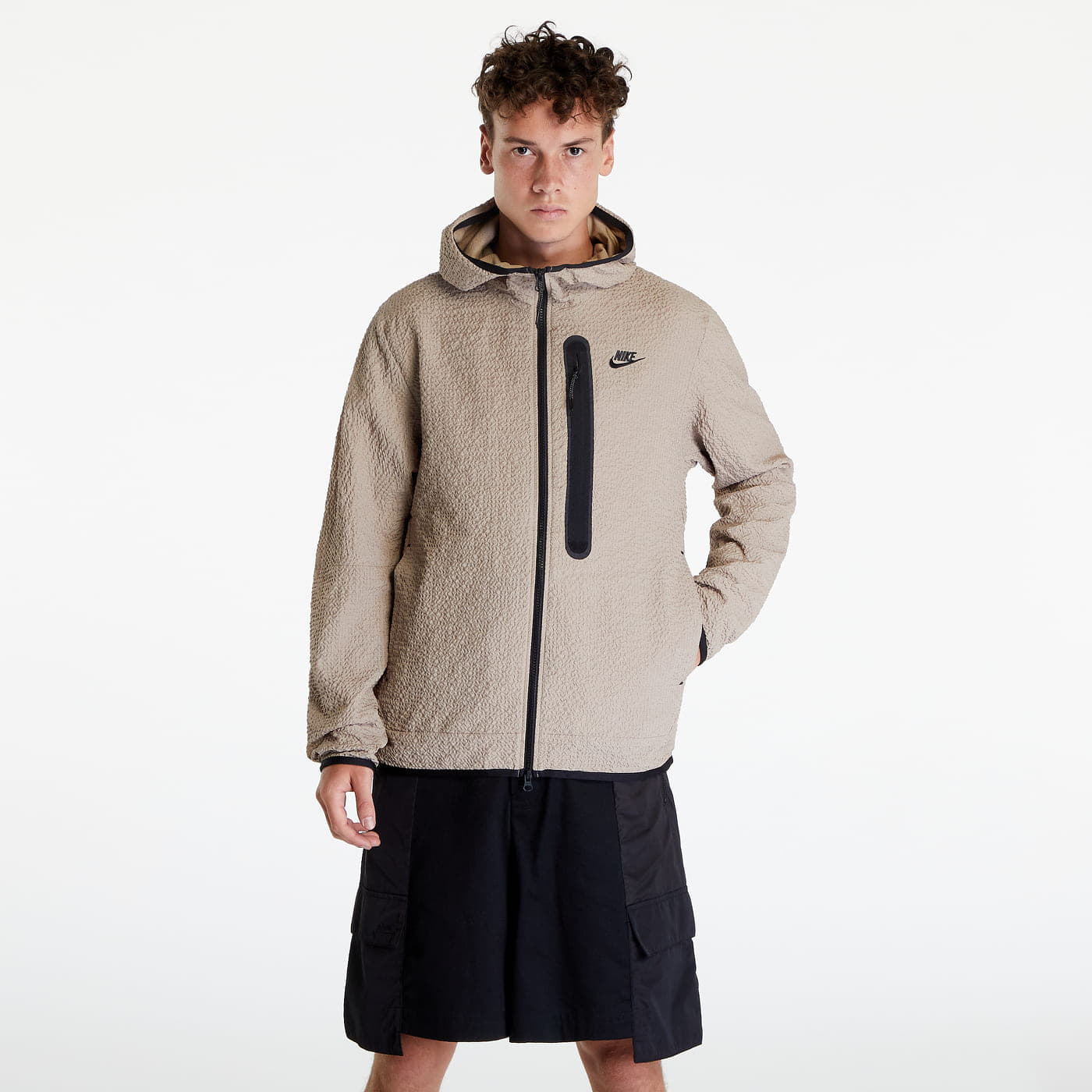 Kurtki wiatrówki Nike Lined Woven Full-Zip Hooded Jacket Beige