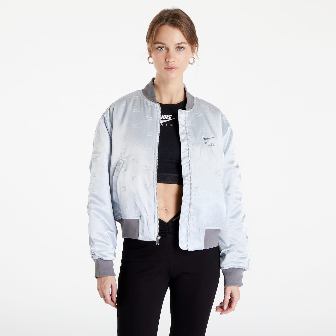 Nike silver outlet jacket women's