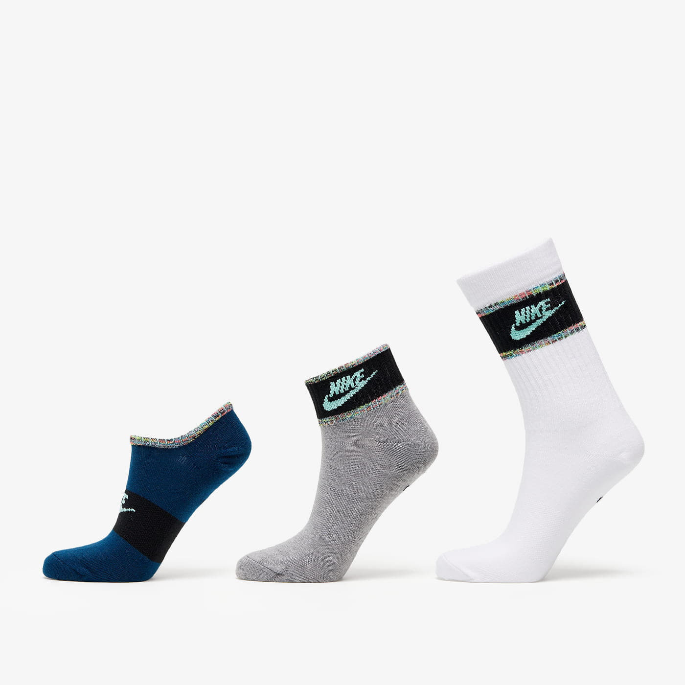 Nike Everyday Essentials Multi-Height Socks 3-Pack White/ Grey/ Blue
