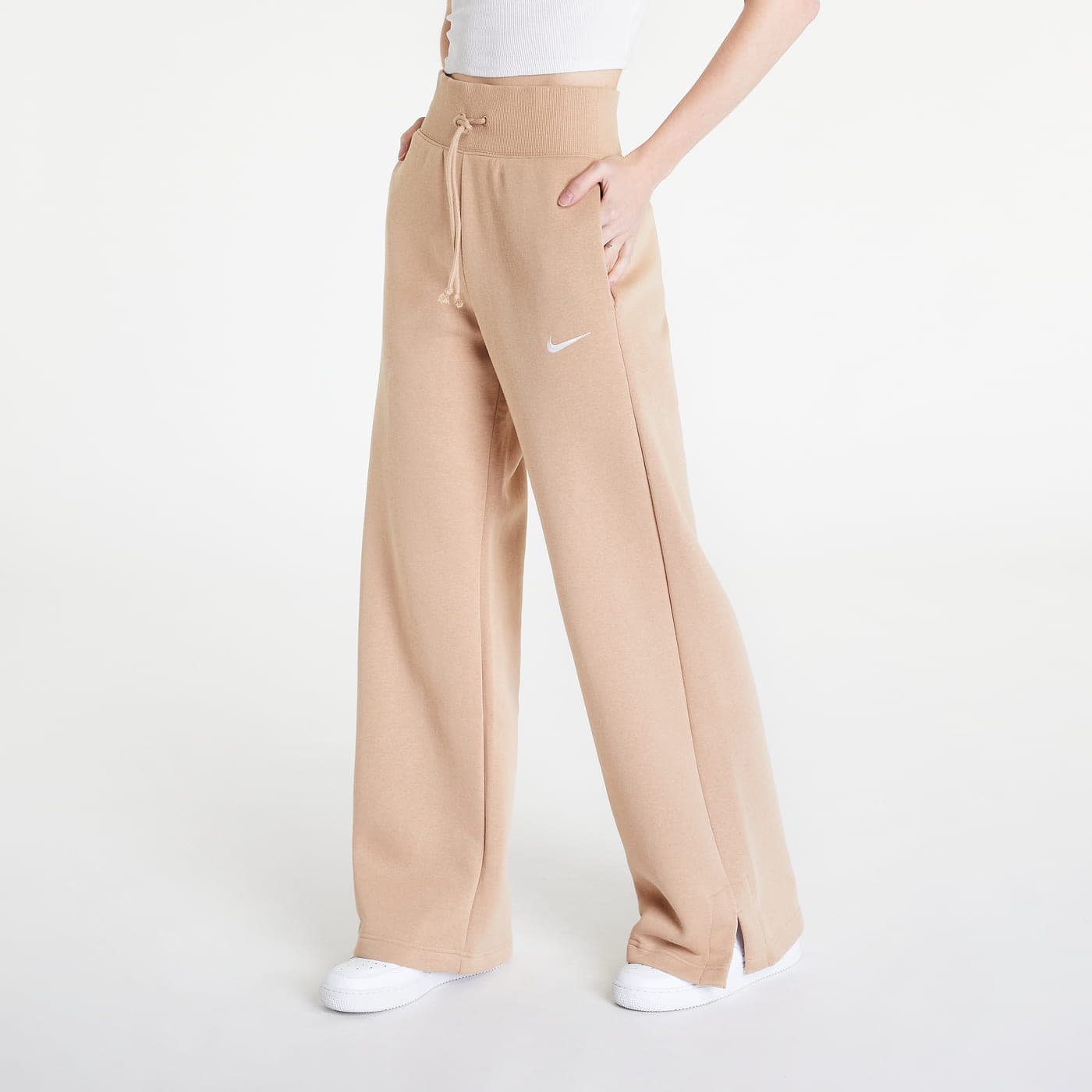 Joggebukser Nike Sportswear Phoenix Fleece Tracksuit Bottoms Beige