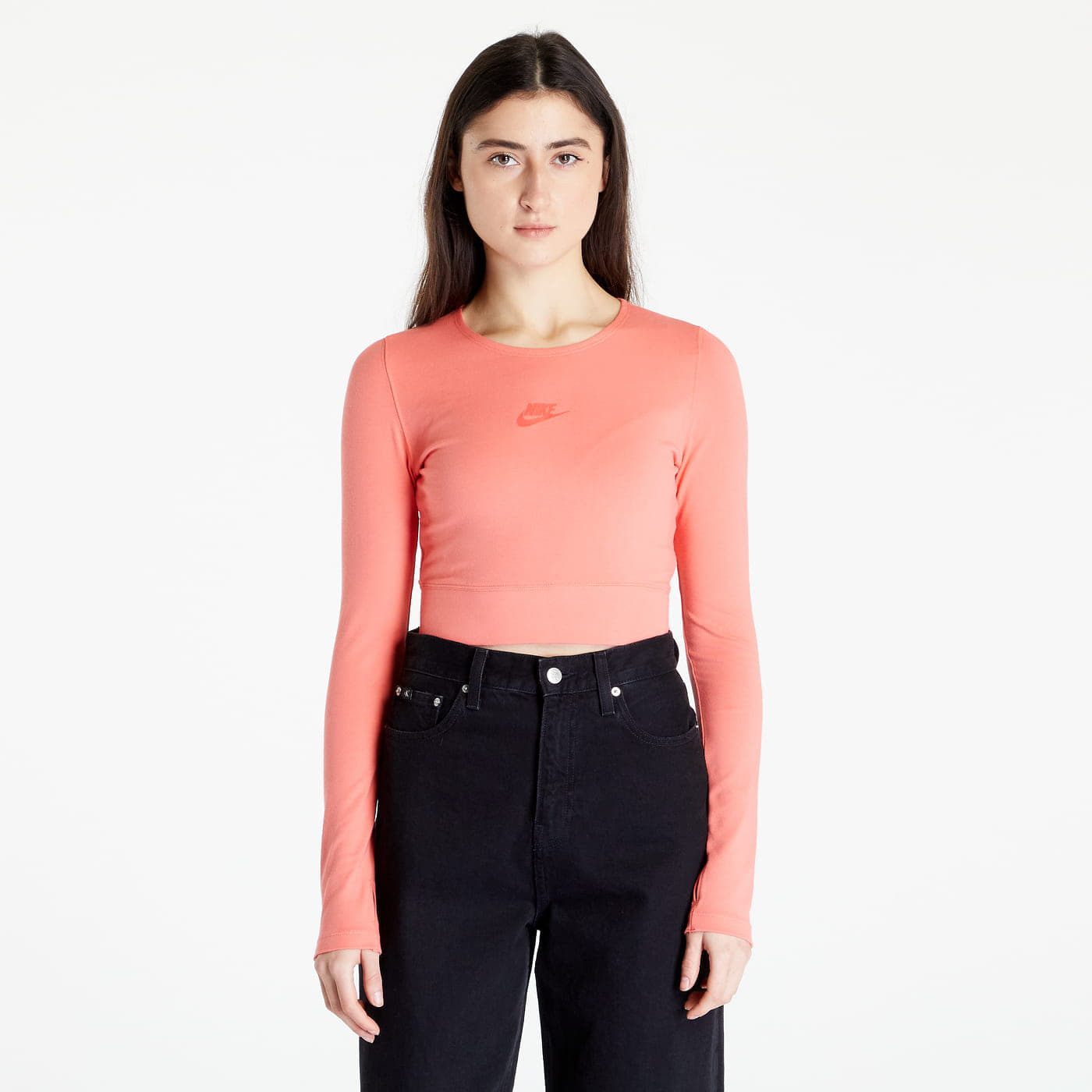 Tank Tops Nike Sportswear Women's Long-Sleeve Dance Crop Top Magic Ember