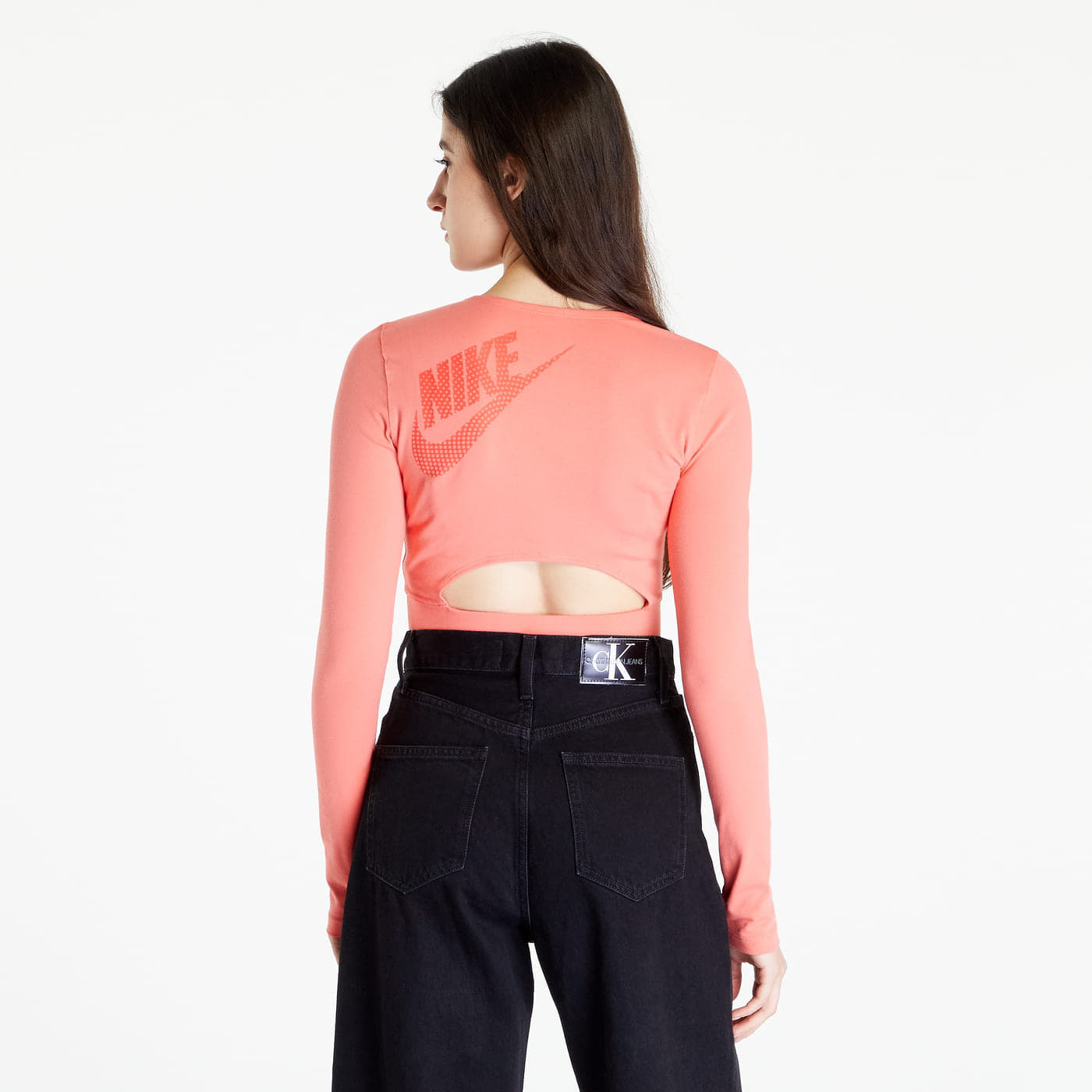 Tank Tops Nike Sportswear Women's Long-Sleeve Dance Crop Top Magic Ember