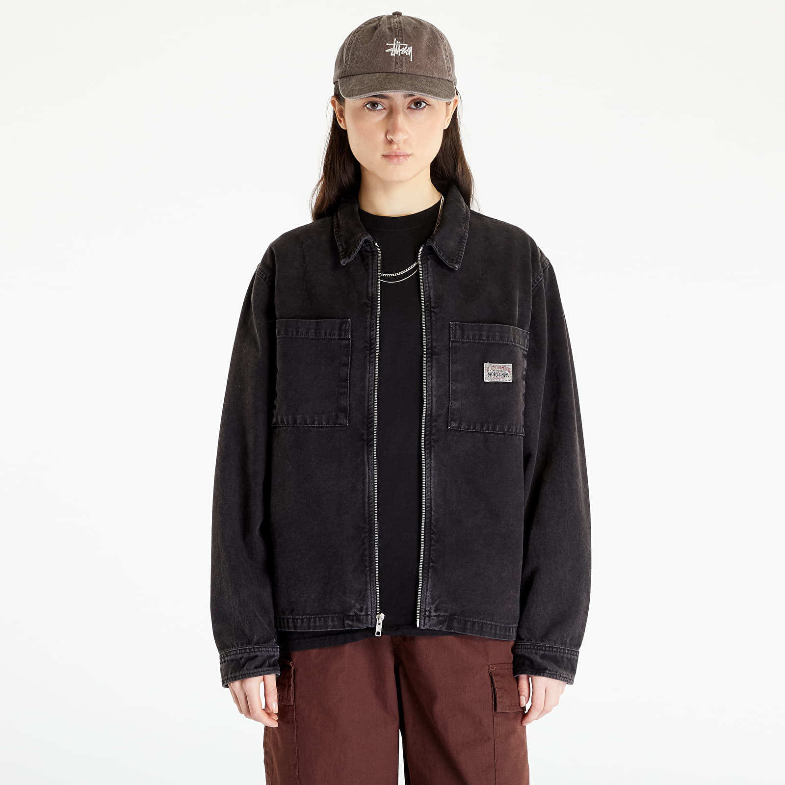Jackets Stüssy Washed Canvas Zip Long Sleeve Shirt UNISEX