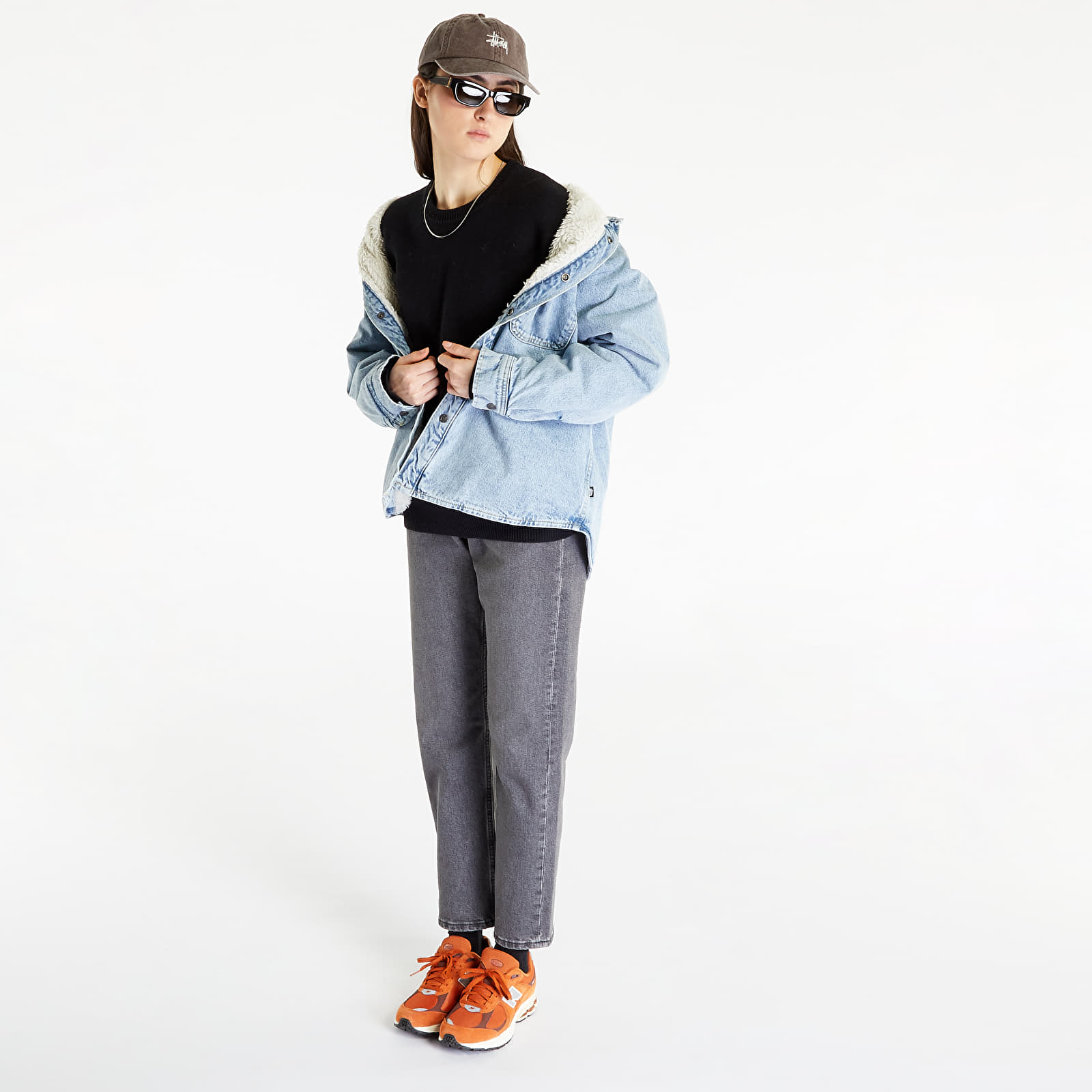 Jackets Stüssy Sherpa Lined Denim Shirt Jacket UNISEX Stone Wash